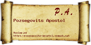 Pozsegovits Apostol névjegykártya